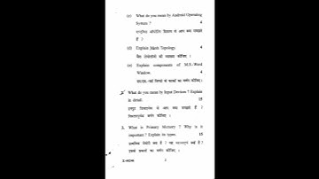 B.com 1st Sem || Computer Application || 2021 Question Paper