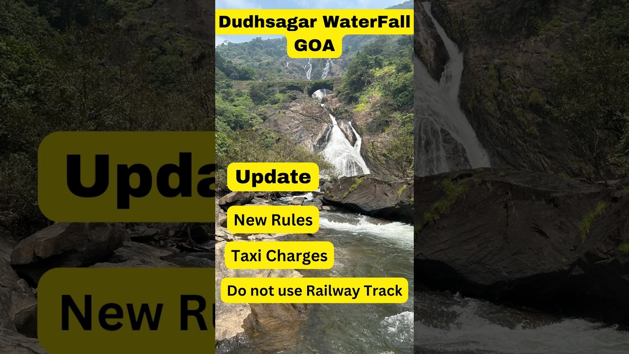 Dudhsagar waterfall Goa-New Rules | Do not use railway track #shorts #dudhsagarwaterfalls