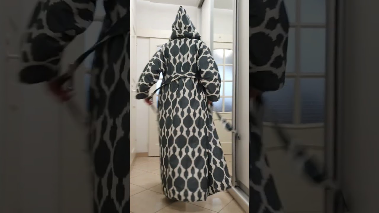 Двусторонний кафтан из адраса ручного ткачества, рисунок в технике икат 8000₽, 100% хлопок