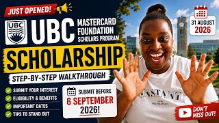 UBC Mastercard Foundation Scholarship 2027 🇨🇦 | How to Apply & Submit Interest Step-by-Step
