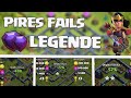 MES PIRES FAILS EN LIGUE LÉGENDE ! Clash of clans Fr