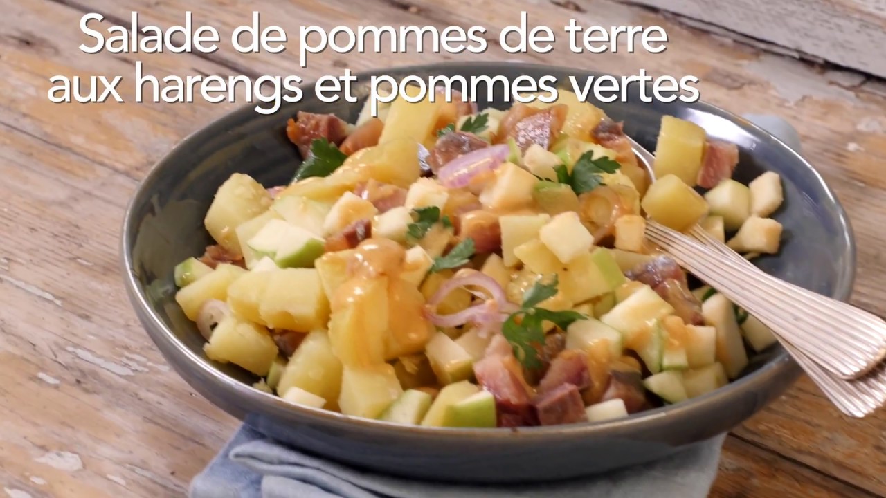 Salade De Pommes De Terre Aux Harengs Et Pommes Vertes Youtube