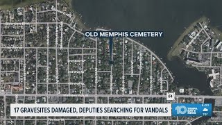 17 gravesites were vandalized at a Palmetto cemetery. Now, deputies are searching for answers