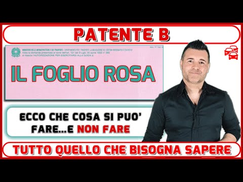 FOGLIO ROSA DELLA PATENTE B: TUTTO QUELLO CHE SI PUO' FARE E NON FARE - PASSEGGERI, VEICOLI, STRADE