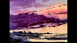 How to paint a sunset, step by step tuition on this easy subject . by   Watercolour Painting Lessons. 207 views 1 year ago 24 minutes