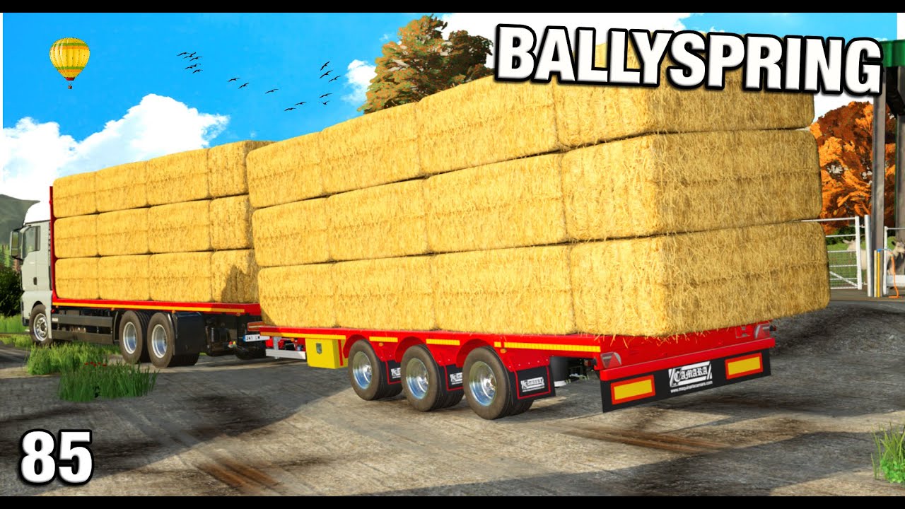 Claring bales with the straw express ballyspring fs22 ep 85 youtube