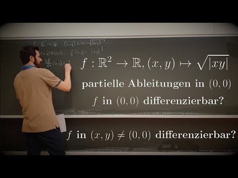 f(x,y)=sqrt(|xy|) partielle Ableitung differenzierbar (Wurzel, Betrag