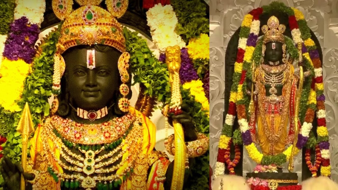 First Visuals of Ram Lalla idol at Ayodhya Ram Mandir | Ram Mandir Pran ...