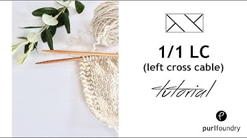 How to knit 1/1 LC (left leaning) cable
