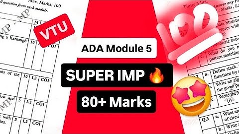 ADA MODULE 5 SUPER IMPORTANT💯🤩| BCS401 MODEL PAPER SOLUTIONS + PASS PACKAGE | VTU 4th SEM CSE #vtu