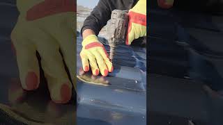 Synthetic resin tiles nailing installation tutorial.
