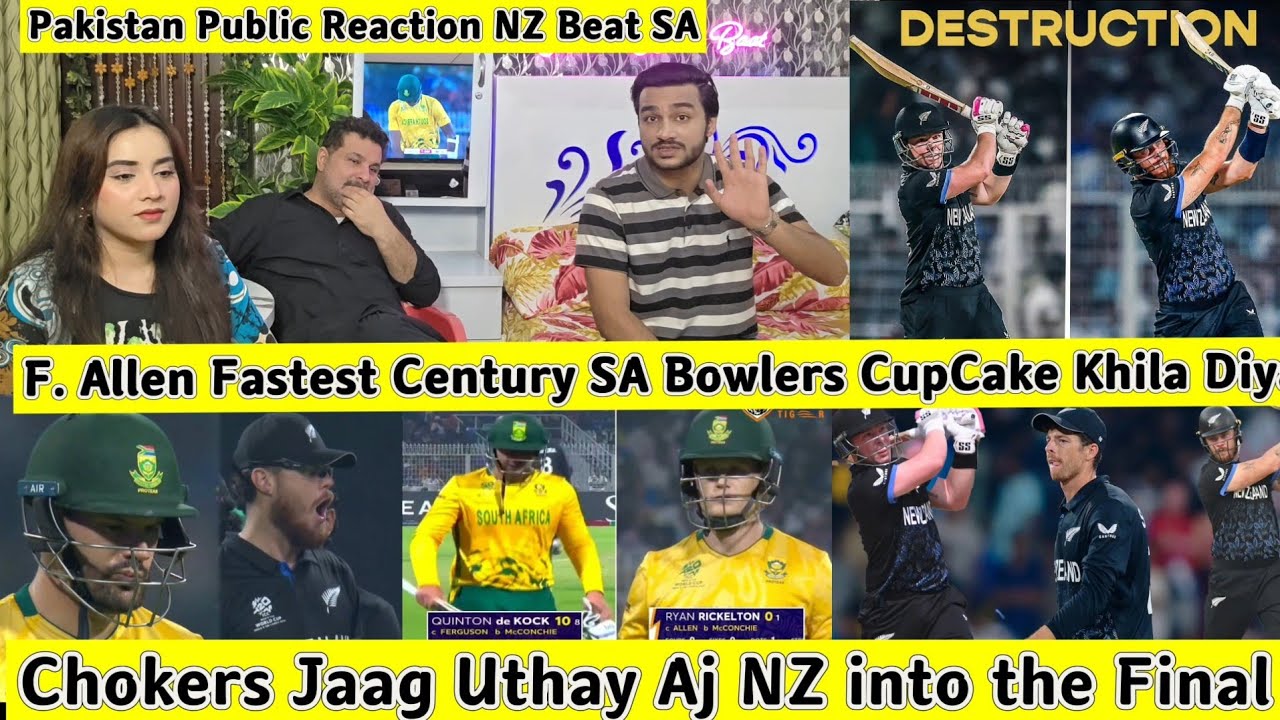 NZ Beat SA Chokers Jag Uthay F. Allen Fastest Century Pakistan Reaction SA Bowlers Ko Dho Dala😱
