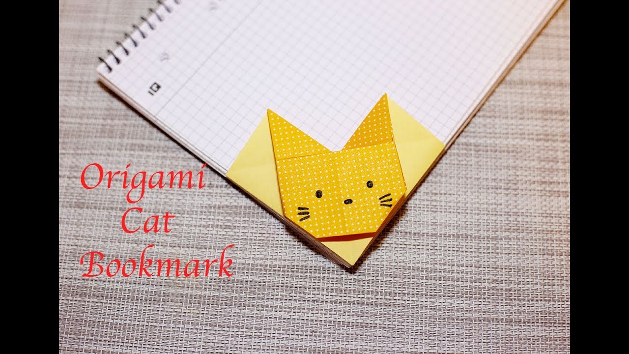 วิธีพับมุมกระดาษ  Update New  How to make an Origami Cat Bookmark : วิธีพับที่คั่นหนังสือแมวน้อย