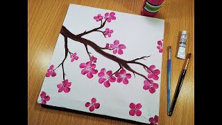 Easy Flowers Painting | Canvas Painting ideas For Kids | Simple Acrylic Painting