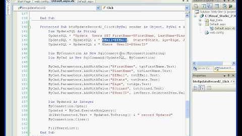 Visual Basic visual studio 2008 Parameterized Command