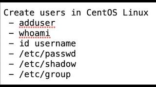 Create users in CentOS Linux