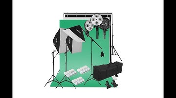 CRAPHY 2000W Photography Studio 4-Socket Softbox Continuous Lighting - UNBOXING