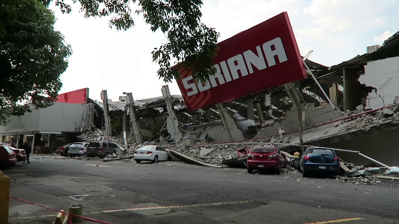 Así quedó el Soriana de Taxqueña tras el #Sismo - YouTube