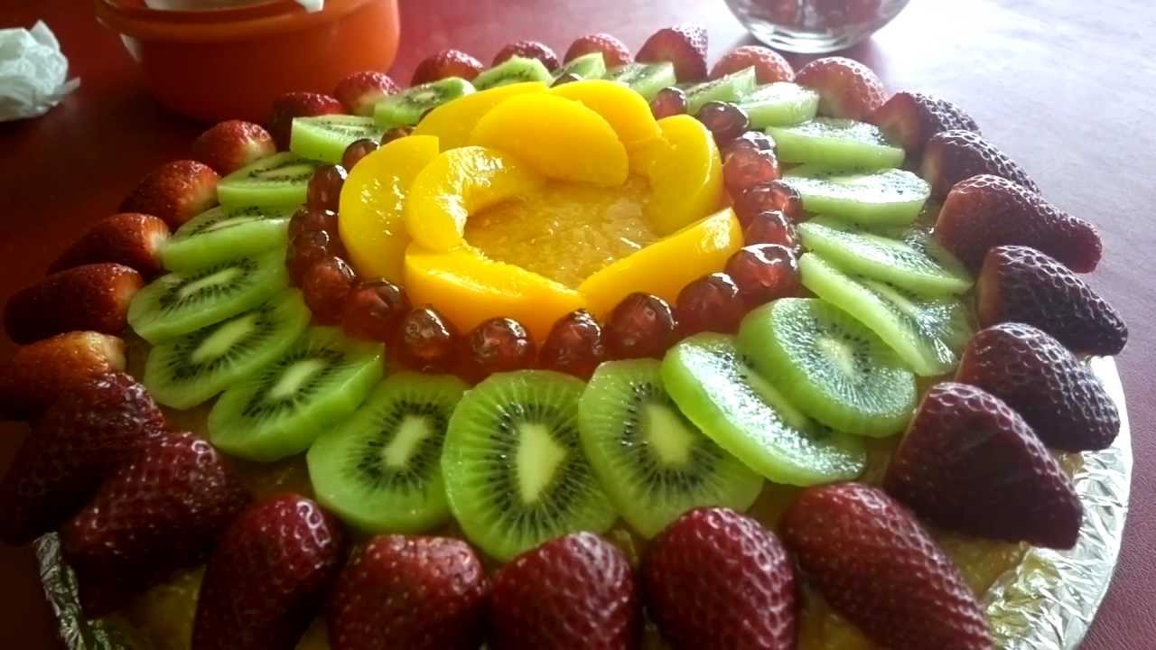Decorating a cake with Fruit YouTube