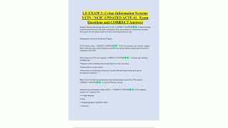 LE EXAM 2 Crime Information Systems  VCIN  NCIC UPDATED ACTUAL  Exam  Questions and CORRECT Answers3