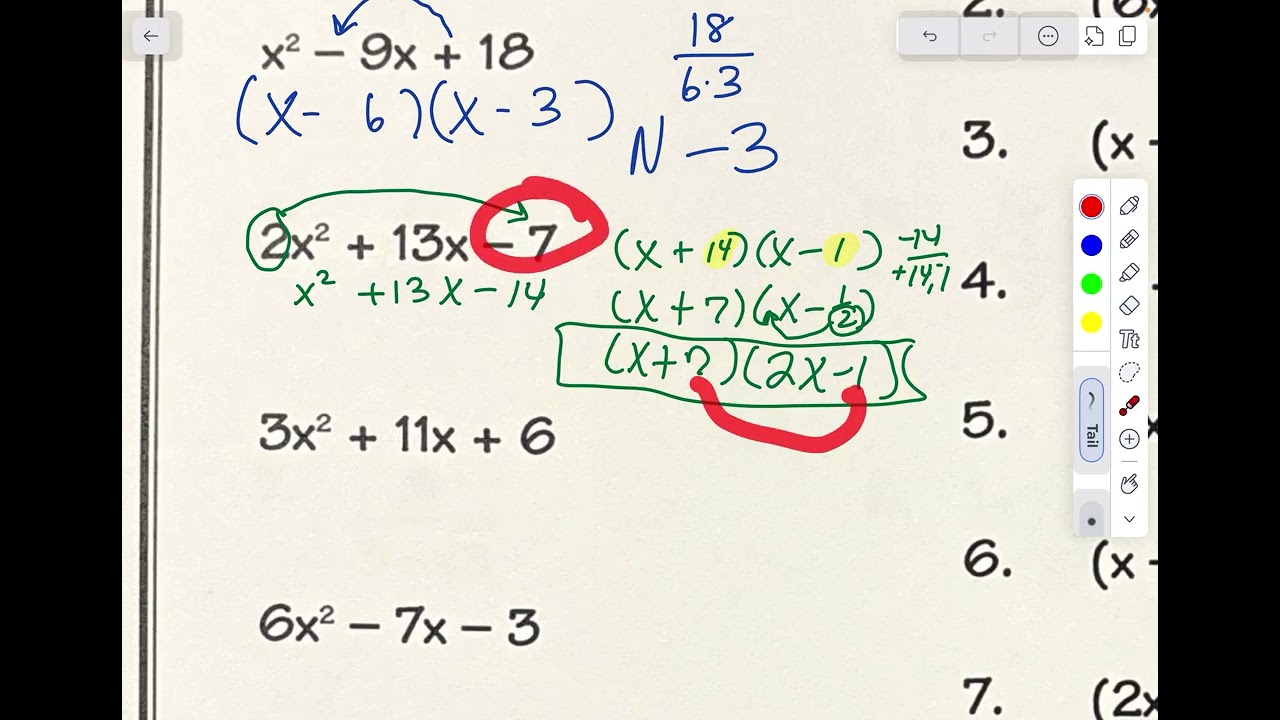 Factoring Part 2: Factoring Trinomials Using Slide and Divide & review of Binomials (Algebra)