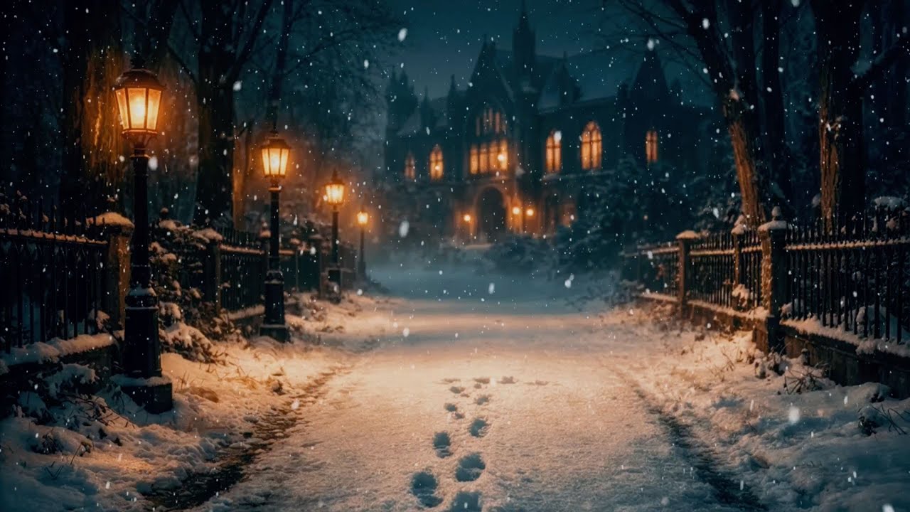 "Footprints to Nowhere — A Snow Road for Reading and Calm Focus" | Dark Academia Ambience