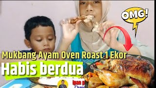 GOKIL!! Mukbang  Ayam Panggang Roast Chicken 1 Ekor Langsung Habis