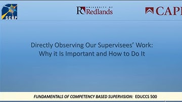 Supervision competencies: Directly observing supervisees