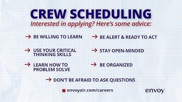 Advice for other aspiring Crew Schedulers