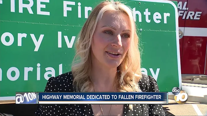 Highway memorial dedicated to fallen firefighter