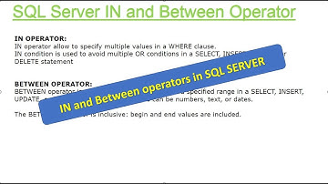 Chapter 15 - IN and Between operator in SQL Server