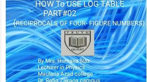 How to find out reciprocal by using log table