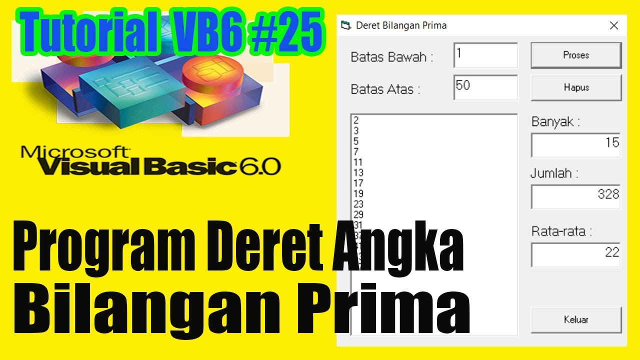 Cara Membuat Program Bilangan Prima | Tutorial Visual Basic 6 - YouTube