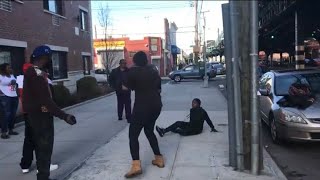 2 Crackheads fighting. Husband cheers on