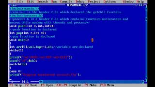 Stack program using C environment