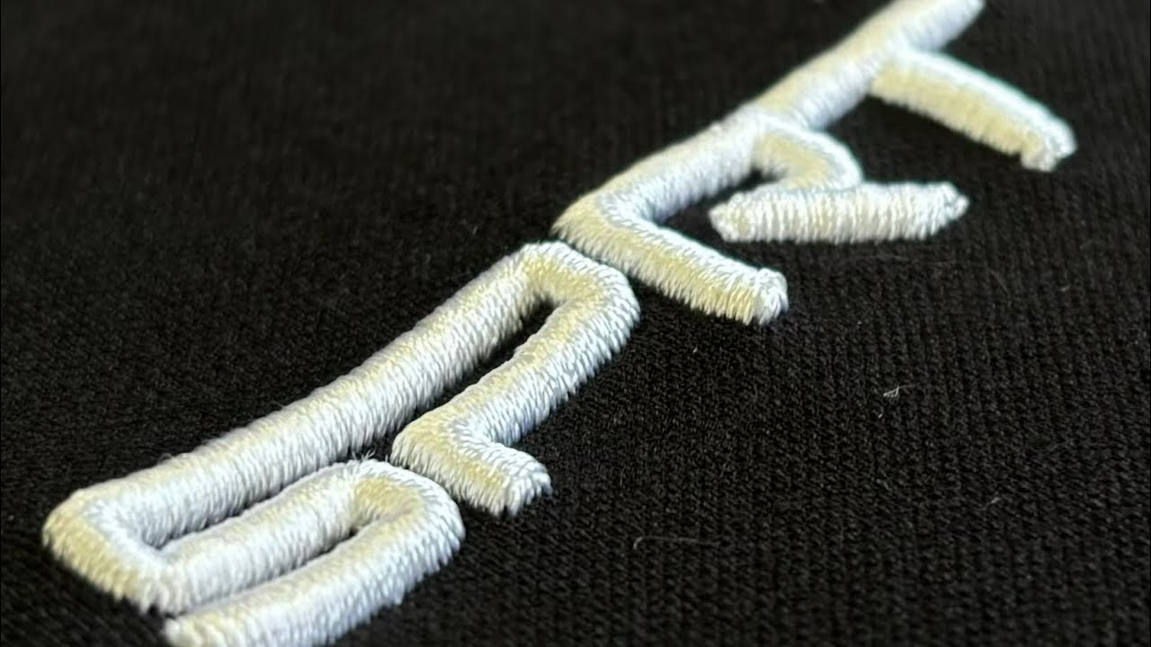Tシャツに3D加工のロゴ刺繍 - YouTube