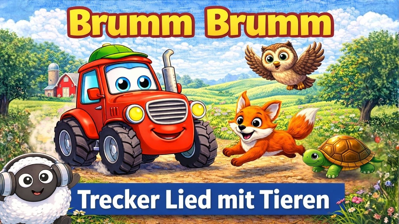 Brumm Brumm Traktor 🚜  Trecker Lied mit  tollen Tieren 🦊  Kinderlied deutsch zum Mitsingen 🎶