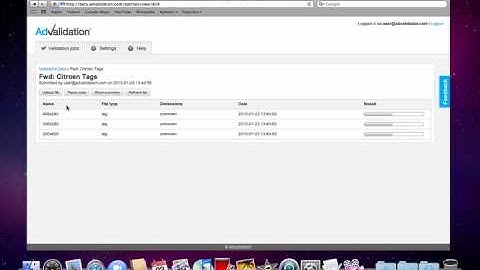 Submitting third-party tags to Advalidation by email