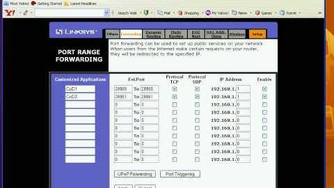 Linksys Port Forwading Tutorial