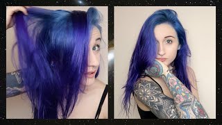 BLURPLE Galaxy Hair Dyeing Tutorial !