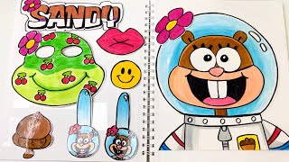 🍒 hihi_paperdiy 🍒 DIY SpongeBob SquarePants Paper Book 💛 Sandy Cheeks Makeup & Skincare Tutorial ✨