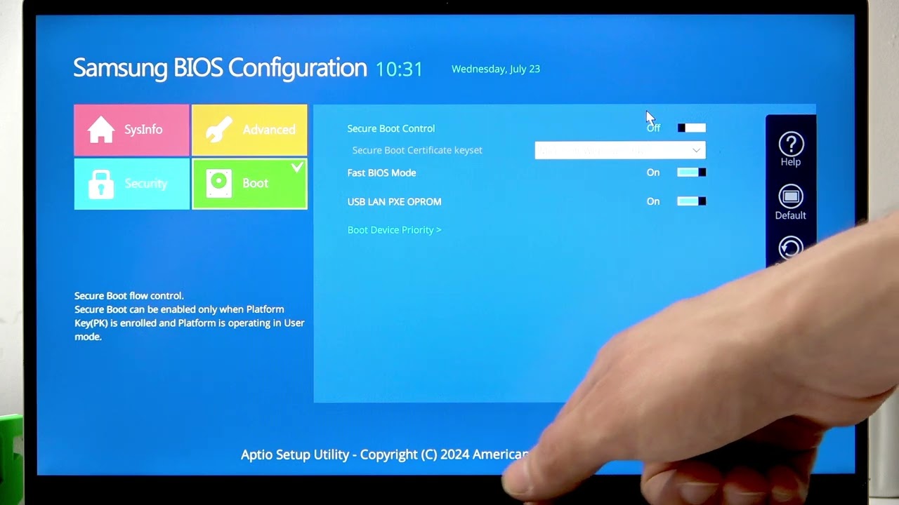 SAMSUNG Galaxy Book4 – How to Enable or Disable Secure Boot - YouTube