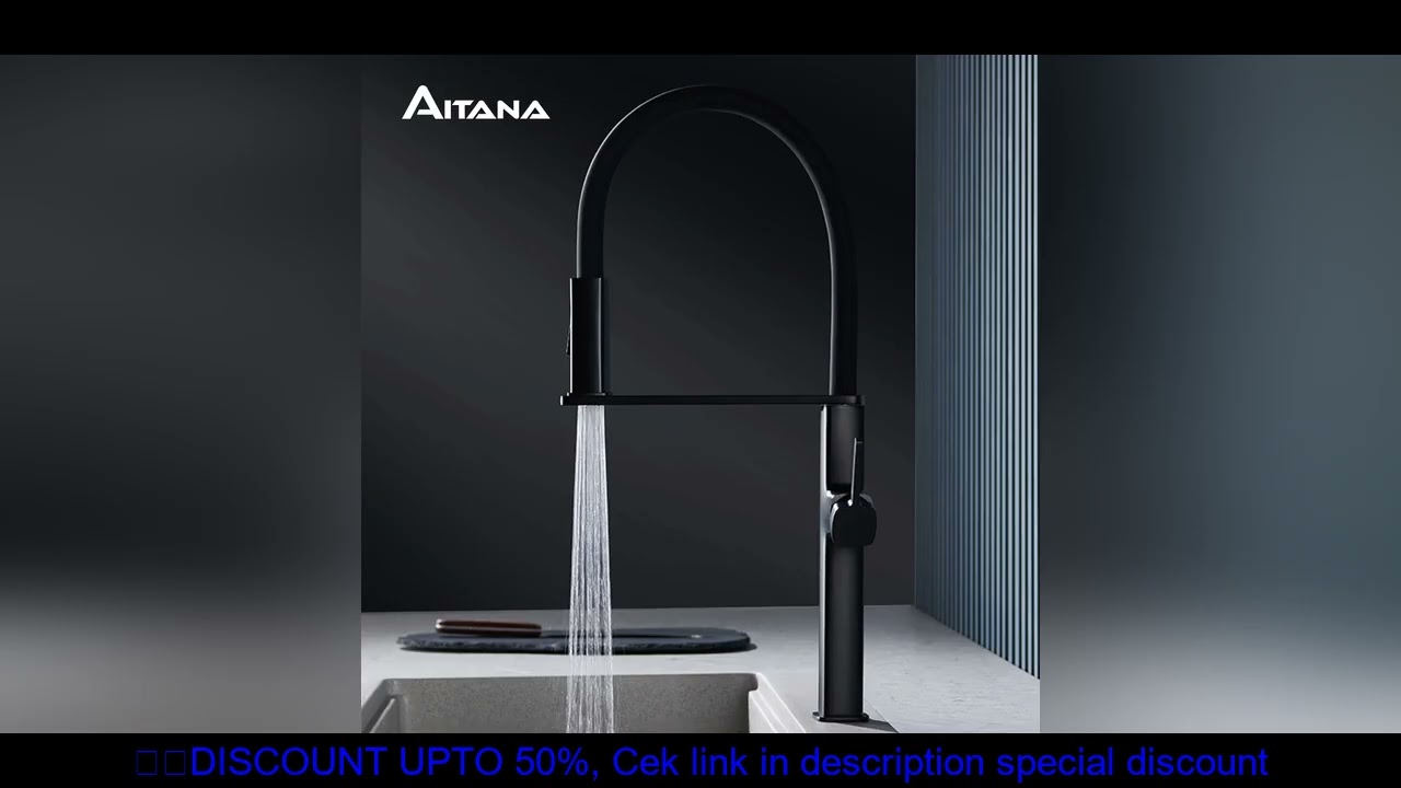 High end black brass kitchen faucet magnetic suction design 2 function single handle cold and hot du