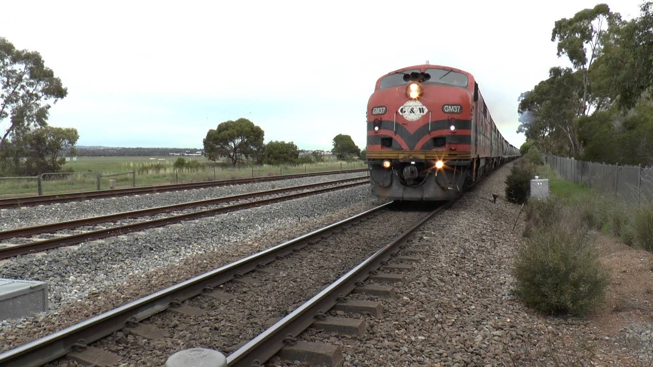 GWA Mallala Grain Train GM 37, GM46 and GM42 - YouTube