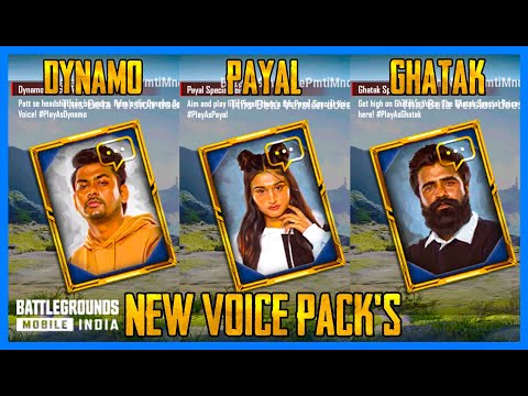 DYNAMO GAMING , PAYAL GAMING AND GHATAK GAMING VOICE PACK'S COMING TO BGMI IN 1.9 UPDATE