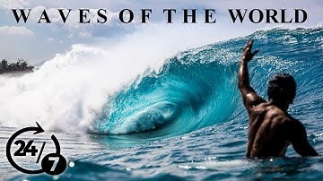 🔴 (ASMR) 24/7 Waves of the World - Tahiti and Hawaii - With Relaxing Music☑️