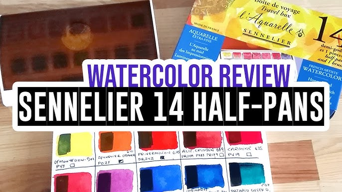 Sennelier French Artists' 14 Color Half Pan Watercolor Plastic Travel Set