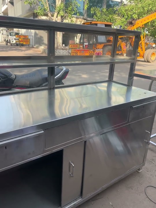 Stainless steel display counter all typ counter #ahmedabad #gujarat #counter #SAMURAISTEEL
