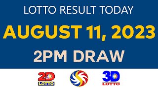 Lotto Result Today AUGUST 11 2023 2PM Ez2 Swertres 2D 3D 4D 6/45 6/58 PCSO