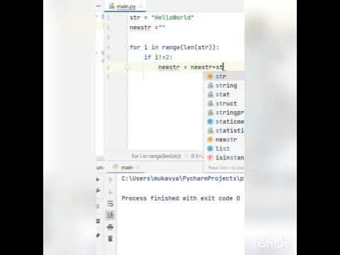 Python code to remove ith character in the string - YouTube